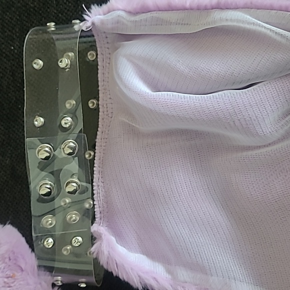 Fuzzy Lilac 2 piece halter top and mini skirt - Picture 5 of 7